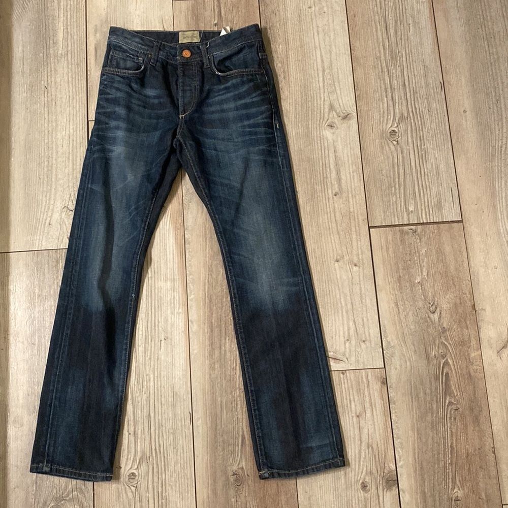 JACK JONES JEANS 28 x 32 DARK WASHED VINTAGE CLOTH JEANS BOOTCUT